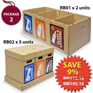Recycle Bin Waste Separation Trash Bin Package RBP2- 2 units RB01SE+5 units RB02